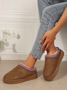 2025 New Women's Snow Boots, Thermal Lined, Thick Sole, Warm Cotton Padded Ankle Boots For Winter - Brown - View 2