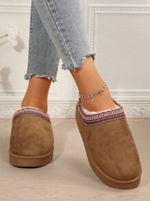 2025 New Women's Snow Boots, Thermal Lined, Thick Sole, Warm Cotton Padded Ankle Boots For Winter - Brown - View 6
