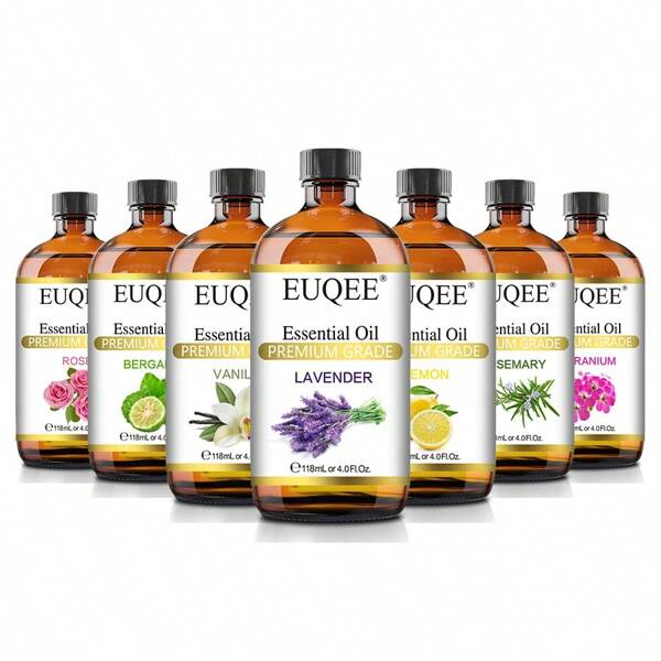 1 pieza Aceite esencial de lavanda de 118ml/4.0Fl.Oz de gran capacidad y puro con cuentagotas de vidrio para la piel, difusor, aromaterapia, limpieza, fabricación de jabón y velas de lavanda, vainilla, jazmín, eucalipto, menta, sándalo, incienso, naranja dulce, ylang ylang, limón, rosa, bergamota, árbol de té, hierba de limón, pachulí, romero, citronela, canela, manzanilla, mirra, vetiver