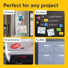 90pcs/Set, Adhesive Backed Magnetic Sheet Multifunctional Multi-Scene Magnetic Stickers, Can Be Used As Refrigerator Stickers Bookmarks Car Stickers, Soft Magnetic Self-Adhesive Free Of Cutting Back To School - Black - View 7