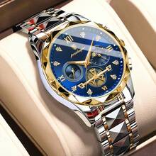 POEDAGAR 豪华男士腕表防水夜光计时手表男士不锈钢石英表 - 彩色 - 查看 2