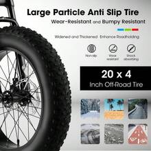 Kids Bike 20 Inch Wheels, Fat Tire Snow Mountain Bike Ages 8-12 Year Old, Hight Carbon Steel, 7 Speed Teenager Children Kid's Bicycles - 紅色 - 查看 4