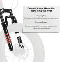 Kids Bike 20 Inch Wheels, Fat Tire Snow Mountain Bike Ages 8-12 Year Old, Hight Carbon Steel, 7 Speed Teenager Children Kid's Bicycles - 紅色 - 查看 6