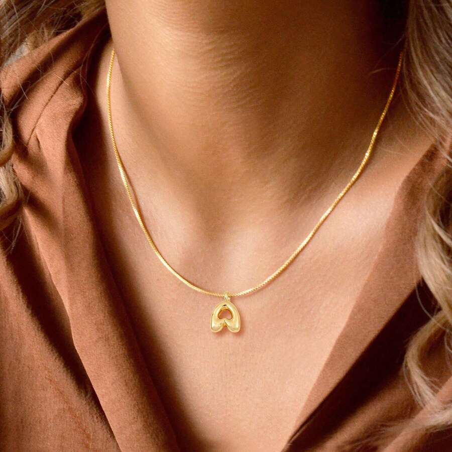 1 chiếc mặt dây chuyền hình bong bóng cổ điển thời trang màu vàng hộp dây chuyền cho phụ nữ - Vàng - Xem 1