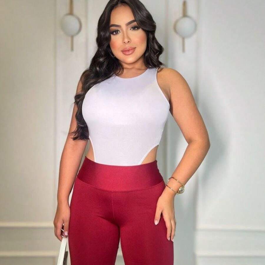 Body Bori Cavadão Round Neck Women's Fashion - trắng - Xem 1