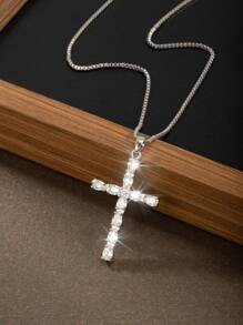 1 Pc New Style Personalized Fashion Women's Cross Pendant Necklace Stainless Steel Daily Versatile Dating Party