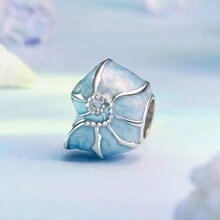 WOSTU 1 pieza Cuentas de plata de ley 925 con concha azul como dije para mujer, joyas finas para bricolaje con pulsera, regalos para fiestas