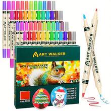 Acrylic Markers: 36 Colors, Dual-Tip Design, Water-Based Ink, Quick Drying, Suitable For Rock Painting, DIY Crafts And Art Projects - Acrylic Markers - View 2