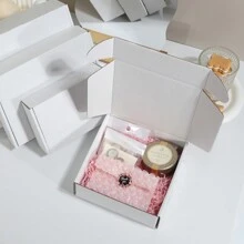 5件/套白色快递包装盒，包装材料，瓦楞纸盒，邮政纸箱，礼品盒，瓦楞纸箱，运输箱 - 白色 - 查看 5