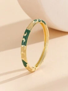 1pc Fashion New Style Gold Plated Exquisite Enamel Cloisonne Bracelet Bangle Jewelry Gift For Girls Women - Green - View 1