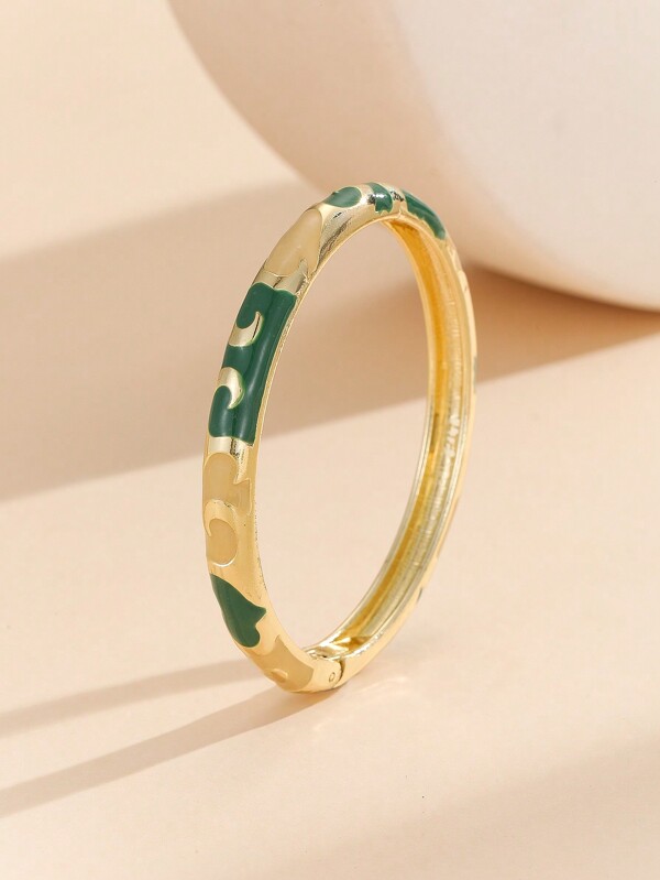 1pc Fashion New Style Gold Plated Exquisite Enamel Cloisonne Bracelet Bangle Jewelry Gift For Girls Women