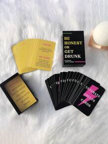 1 Box Of English Version BE HONEST OR GET DRINK Sincere Drinking, Casual Gathering Game Cards,Drinking Games,Drinking Game,Card Games - Multicolor - View 4
