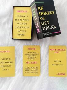 1 Box Of English Version BE HONEST OR GET DRINK Sincere Drinking, Casual Gathering Game Cards,Drinking Games,Drinking Game,Card Games - Multicolor - View 6