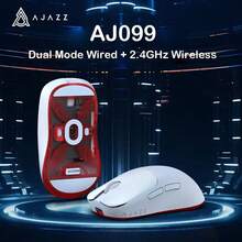 Ajazz AJ099 Wireless 2.4GHz + Wired Gaming Mouse PAW3311 For Gaming Laptop PC Optical Mice 12000DPI Max - trắng - Xem 2