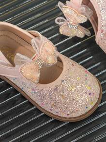 Sapatilhas Princesa para Meninas, Sola Macia com Laço, Calçado de Couro, Primavera e Outono