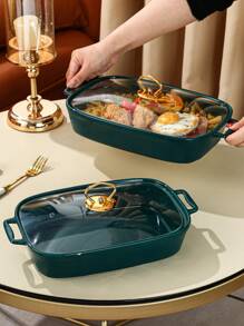 1 套陶瓷餐具，适用于餐厅、客厅、厨房、烤盘、砂锅、汤锅，适用于面包、火鸡、奶酪、披萨、户外、婚礼、派对、生日礼物、感恩节礼物、丰收节、家庭聚餐 - 彩色 - 查看 6