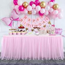 1 Conjunto Toalha de Mesa de Tule Transparente de Camada Única Elegante em Rosa, Branco, Borgonha, Adequada para Mesas Redondas/Retangulares, Requer Tecido de Forro Branco Adicional, para Cerimônias, Casamentos, Festas de Aniversário, Gato, Animal, Borboleta, Sereia, Revelação de Gênero, Mesas de Sobremesa e Bolo, Banquete de Hotel, Mesas de Conferência, Mesas de Hockey, Fornecedor