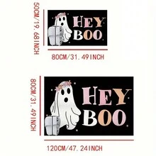 1pc Halloween Welcome Mat, Non-Slip, Absorbent, Easy To Clean - Ghost Designed Polyester Doormat, Machine Washable, For Entrance, Bedroom - Multicolor - View 2