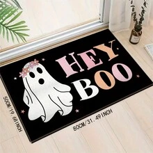 1pc Halloween Welcome Mat, Non-Slip, Absorbent, Easy To Clean - Ghost Designed Polyester Doormat, Machine Washable, For Entrance, Bedroom - Multicolor - View 3