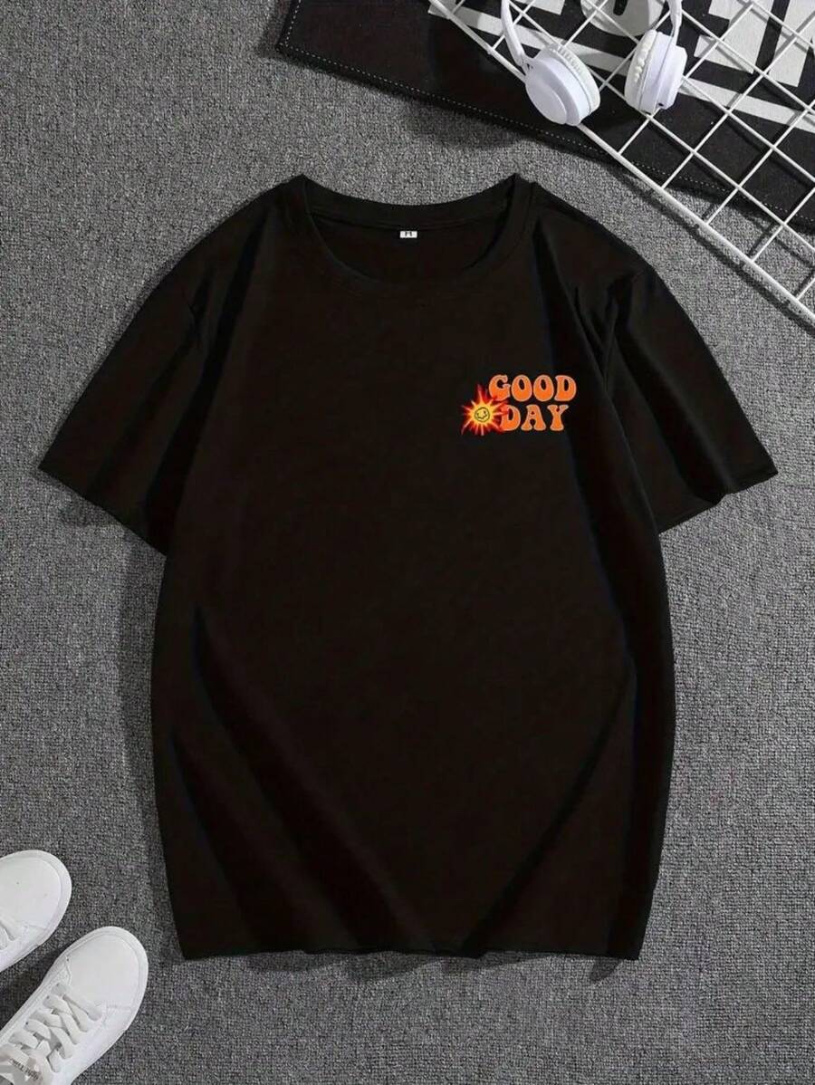 Streetwear God Day T-Shirt 100% Cotton Skater Shirt - Fast Shipping - 黑色 - 查看 1
