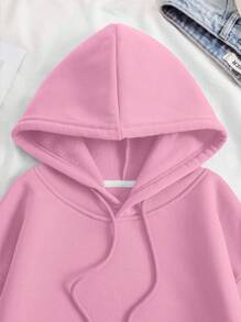 Custom Text Women's Hooded Sweatshirt - Personalize Add Your Own Text/Name To Design Your Personalized Printed Sweatshirt, Women Tops ,Fall Tops ,Pink Top,Custom Top,Custom Sweatshirt,Winter Clothes,Personalized Text, Long Sleeve - Baby Pink - View 6