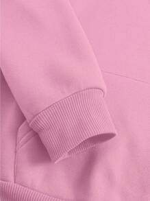 Custom Text Women's Hooded Sweatshirt - Personalize Add Your Own Text/Name To Design Your Personalized Printed Sweatshirt, Women Tops ,Fall Tops ,Pink Top,Custom Top,Custom Sweatshirt,Winter Clothes,Personalized Text, Long Sleeve - Baby Pink - View 5