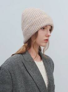 1pc/Set Women's Autumn Winter Warm Windproof Casual Cute Retro Street Rainbow Gradient Color Block Acrylic Knit Beanies, Suitable For Outdoor, Daily Commute - Multicolor - View 10