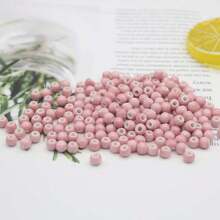 50PCS Macaron Fresh Color Ceramic Large Hole Beads, Suitable For Bracelet And Necklace Making, Perfect Gift Accessories