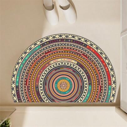 1pc Soft Asymmetrical Carpet, Faux Cashmere, Creative Design For Living Room, Bedroom, Office, Home Use