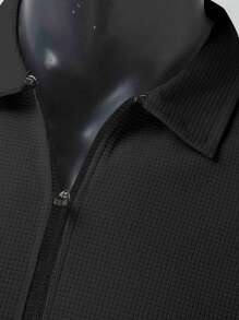 男士卡迪根，秋季新款，拉鍊式休閒男士長袖翻領格子卡迪根外套