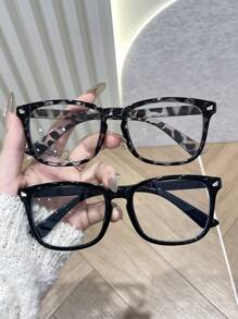 1 pièce à 3 pièces Montures de lunettes de vue modernes et simples avec petites ailes incrustées pour femmes, adaptées à la vie quotidienne, au bureau, à la lecture, à la télévision, aux jeux sur téléphone et à la décoration