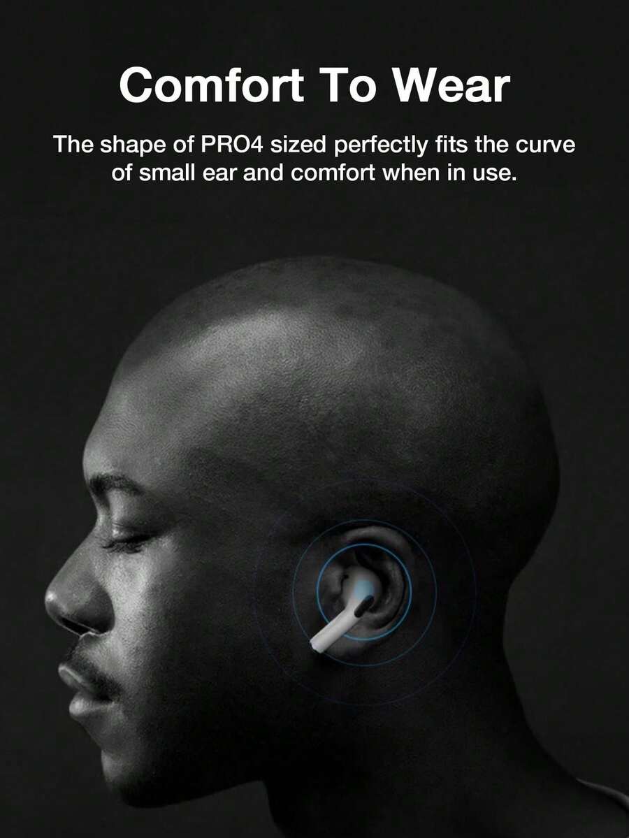 Pro4 Wireless Earbuds, 2024 Wireless Headphones HiFi Stereo Earphones