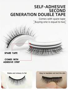 3 Paar/1 Paar selbstklebende Wimpernstreifen, 3 gemischte Stile, natürliche weiche wiederverwendbare Wimpern für Anfänger