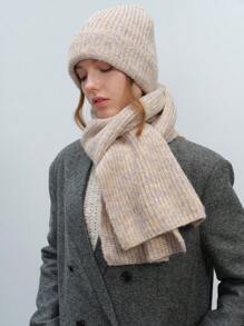 1pc/Set Women's Autumn Winter Warm Windproof Casual Cute Retro Street Rainbow Gradient Color Block Acrylic Knit Beanies, Suitable For Outdoor, Daily Commute - Multicolor - View 3