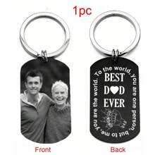 Keychain For Men, Personalized Photo Keychain, Custom Keyring With Picture Engraved, BEST DAD Keychain, Gift For Father's Day - Multicolor - View 8