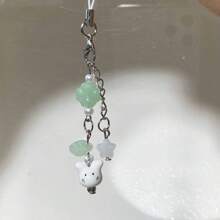 1 件时尚幸运可爱兔子、三叶草、动物兔子钥匙扣、手工串珠挂绳钥匙扣、时尚背包钥匙链吊坠万圣节汽车配件包饰学校动物哥特 Y2k 圣诞礼物创意 - 彩色 - 查看 7