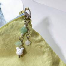 1 件时尚幸运可爱兔子、三叶草、动物兔子钥匙扣、手工串珠挂绳钥匙扣、时尚背包钥匙链吊坠万圣节汽车配件包饰学校动物哥特 Y2k 圣诞礼物创意 - 彩色 - 查看 9