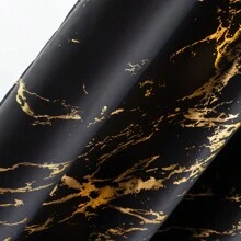 2 Stücke Schwarz & Gold Marmor Muster Vorhänge, geeignet für Wohnzimmer, Schlafzimmer, Alltagsgebrauch, Partys, Schulanfang, Weihnachten, Halloween, hergestellt aus Polyester mit guter Abdunkelungswirkung, leicht, luxuriöser nordischer Stil, maschinenwaschbar, verschiedene Größen erhältlich