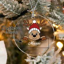 1 buc. Decorație acrilică personalizată, pandantiv personalizat, decorațiuni de Crăciun, decorațiuni de sărbători, pandantiv pentru geantă și breloc, pandantiv pentru oglinda retrovizoare pentru mașină, decorațiuni pentru petreceri