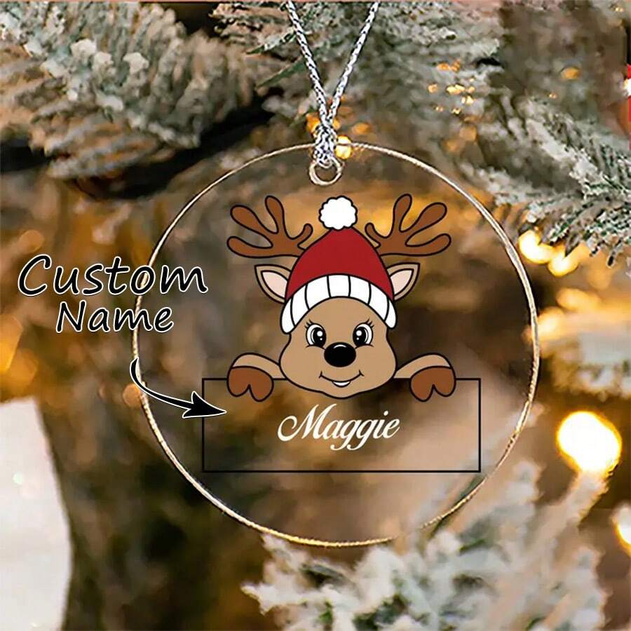 1 buc. Decorație acrilică personalizată, pandantiv personalizat, decorațiuni de Crăciun, decorațiuni de sărbători, pandantiv pentru geantă și breloc, pandantiv pentru oglinda retrovizoare pentru mașină, decorațiuni pentru petreceri