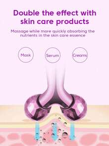 Máy mát xa mặt bằng kim loại, 1 thanh lăn làm đẹp giảm bọng mắt, máy chăm sóc da mặt thủ công đa chức năng tại nhà, con lăn mát xa bấm huyệt làm săn chắc da - Màu tím - Xem 5