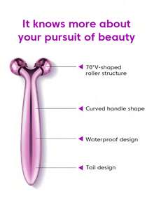 Máy mát xa mặt bằng kim loại, 1 thanh lăn làm đẹp giảm bọng mắt, máy chăm sóc da mặt thủ công đa chức năng tại nhà, con lăn mát xa bấm huyệt làm săn chắc da - Màu tím - Xem 4