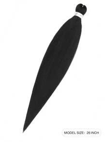 编织头发预拉伸专业易编织头发用于钩编辫子扭发辫子柔软 Yaki 纹理热水定型合成接发 - 黑色 - 查看 2