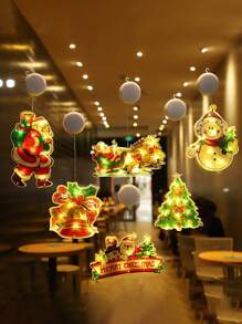 1pc Christmas Decorative String Lights, Indoor Window Decor Lighting - Multicolor - View 1