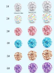2Pcs 14G 16G Replacement Balls Spikes Accessories For Piercing Barbell Parts 3.5mm 5mm 8mm Stainless Steel & Shiny Flexible Crystal CZ Balls - Multicolor - View 2