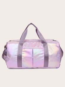 1 pieza Bolsa de yoga, deporte y gimnasia grande, impermeable, con compartimentos para húmedo y seco, de colores perlados y multicolor, adecuada para viajes, campamentos, uso en todas las estaciones, con compartimento para zapatos (se puede llevar en el trolley)