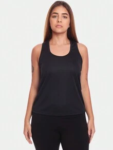 Kit 3 Women's Dry Gym Tank Tops Plain Black/White - 彩色 - 查看 2