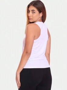 Kit 3 Women's Dry Gym Tank Tops Plain Black/White - 彩色 - 查看 5