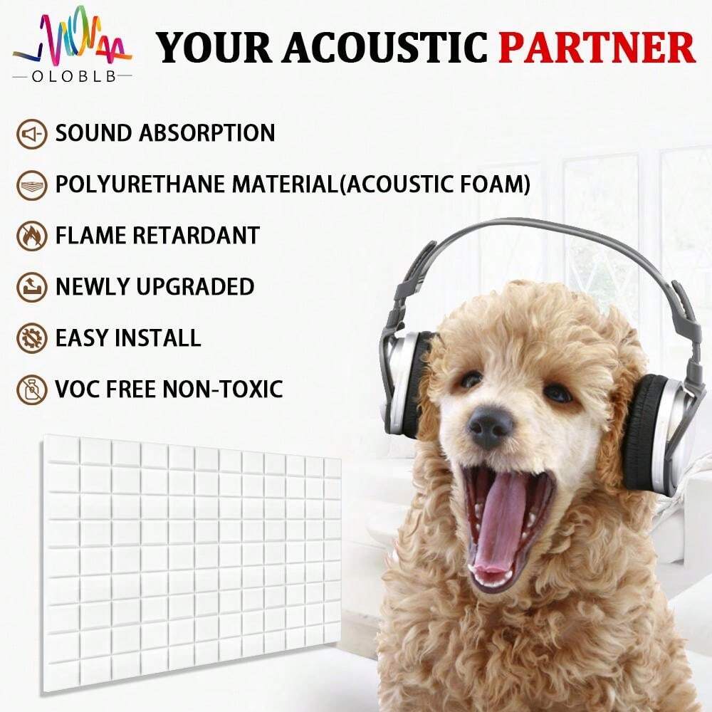 1Pc, 12Pcs, 24Pcs, 12x12x2 Inches Sound Proof Wall Panels Acoustic Foam