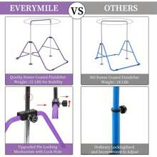 Gymnastics Bar,Adjustable Gymnastics Bar Training Kip Bar Gymnastics Equipment For Home - Purple - View 3